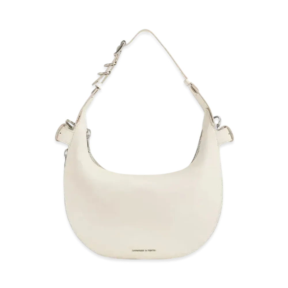 CHARLES & KEITH Saskia Crescent Hobo Bag "Cream"