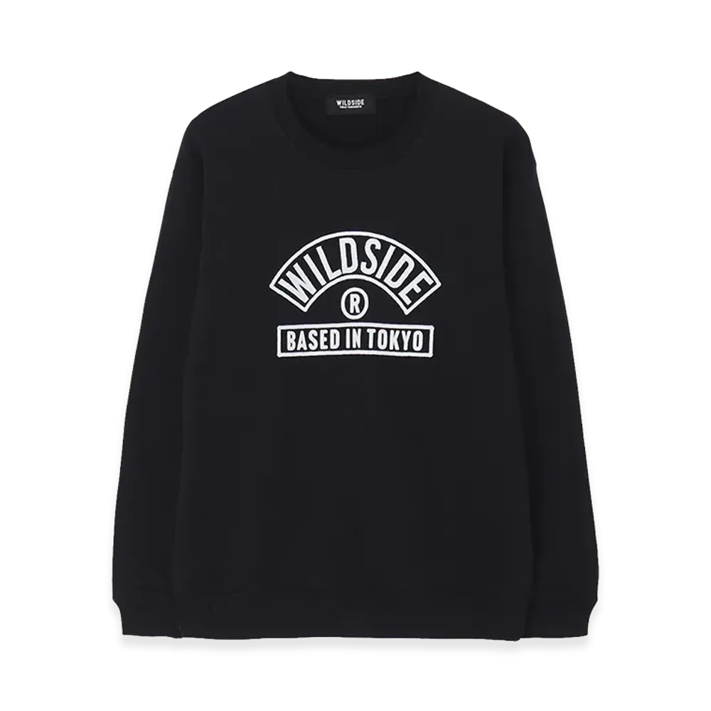 WILDSIDE YOHJI YAMAMOTO 10oz Flocked Wildside Logo Sweat "Black"