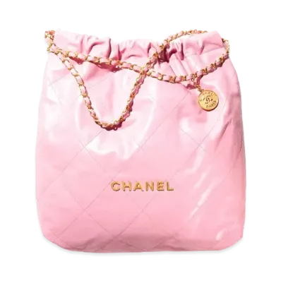 CHANEL 22 Large Hand Bag Shiny Calfskin "Pink"