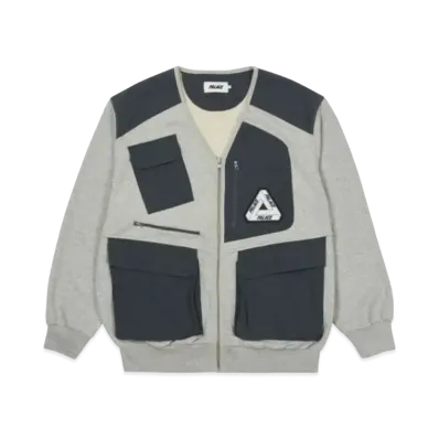 PALACE UTILITY ZIP FRONT PANEL SWEAT "Grey"