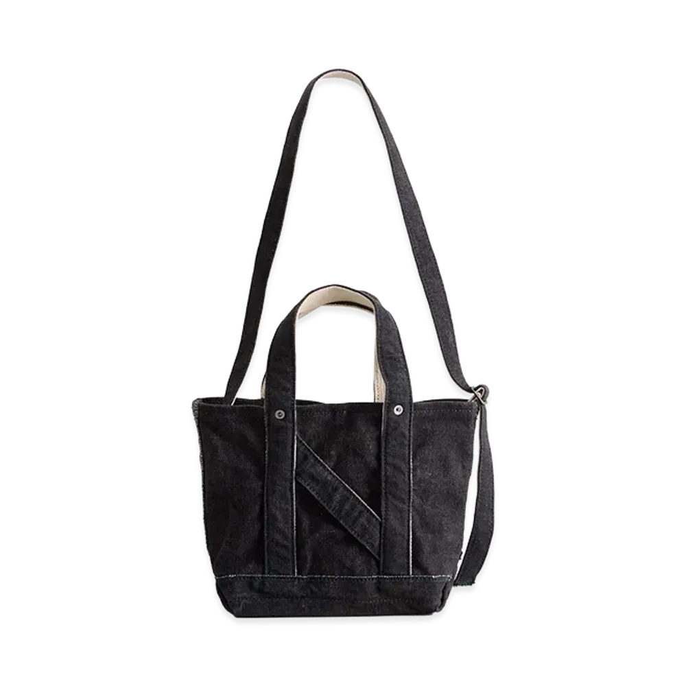 NICENESS N.M.Lesh Printed Canvas Shoulder Tote Bag – Mini "Black"