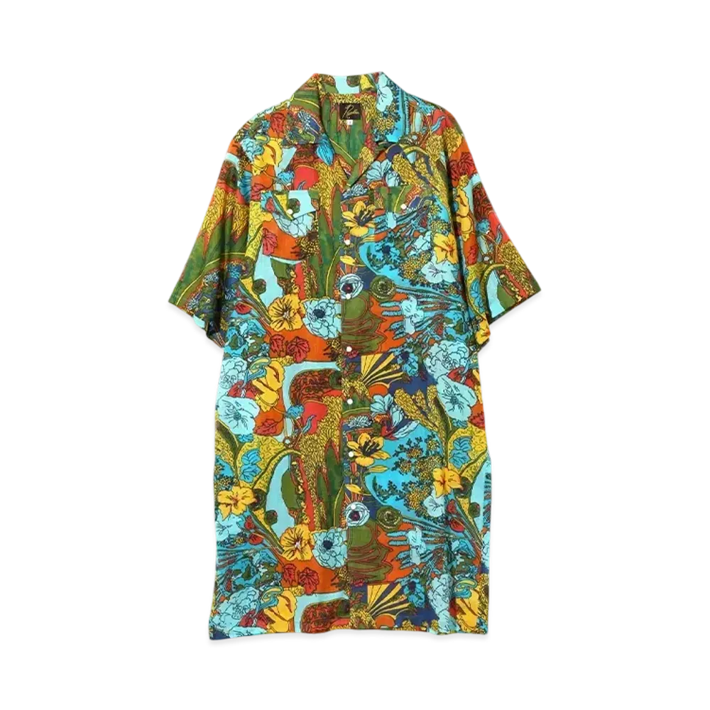 NEEDLES Western Shirt Dress - Printed Cotton Lawn / Floral "Multi"
