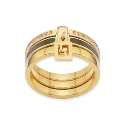 FENDI F Is Fendi Ring Metal "Gold/Hazelnut"