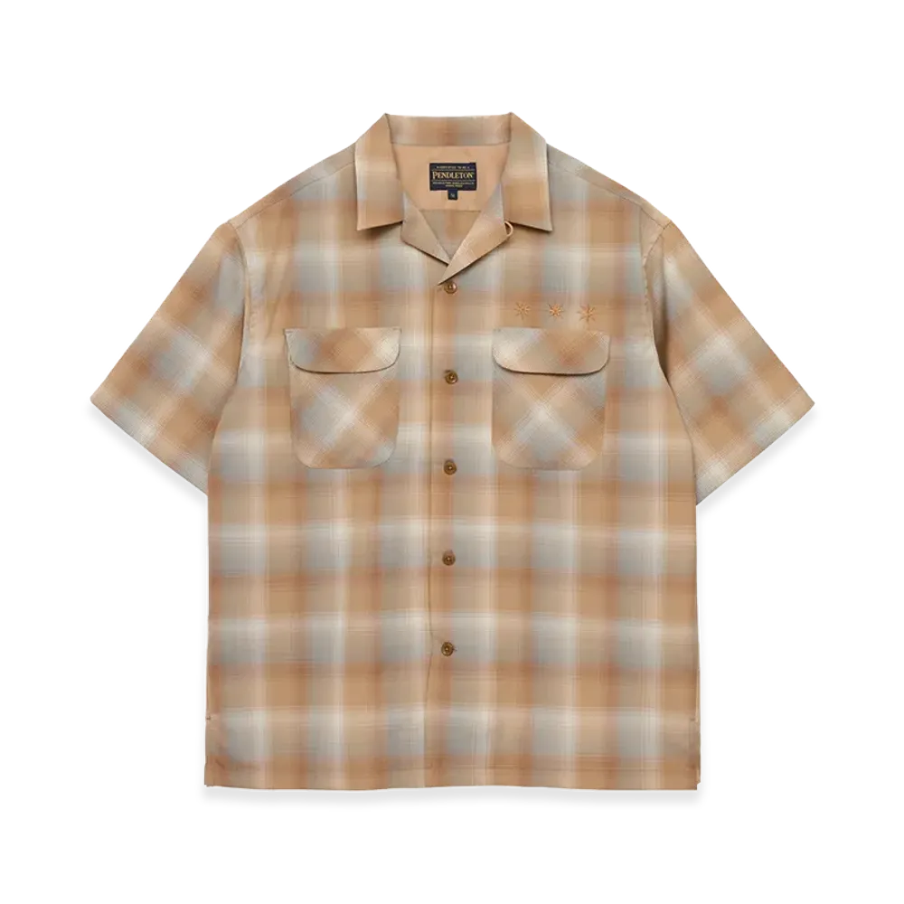 GDC x PENDLETON Open Collar Shirt S/S "Brown"