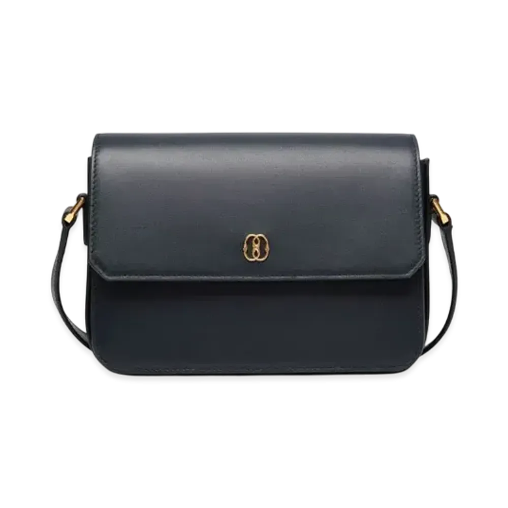 Bally Emblem Small crossbody Bag Navy Blue In Leather "Blue"
