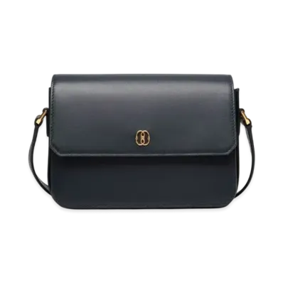 Bally Emblem Small crossbody Bag Navy Blue In Leather "Blue"