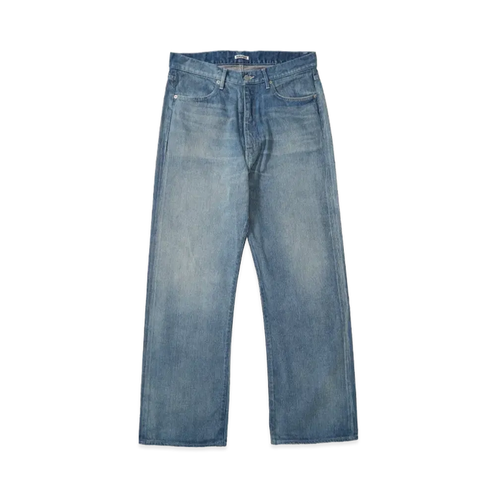 AURALEE Selvedge Faded Light Denim Pants "Light Indigo"