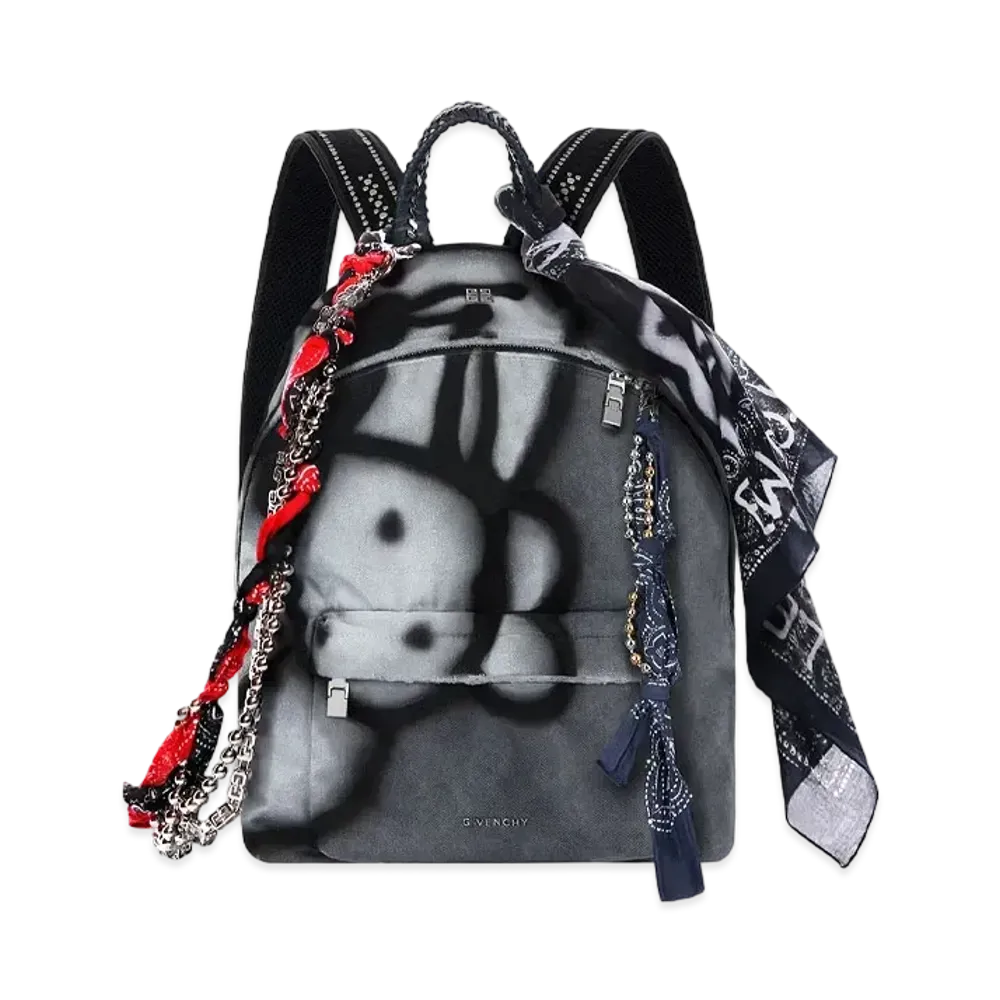 GIVENCHY Double U Backpack With Tag Effect Dog Prints "Black"