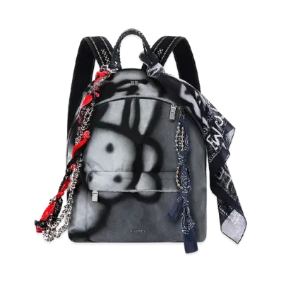 GIVENCHY Double U Backpack With Tag Effect Dog Prints "Black"