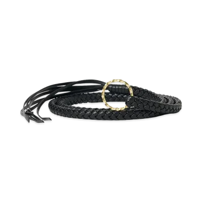T.T Taiga Takahashi Women's Infinite Circle Hand Braided Belt "Black"