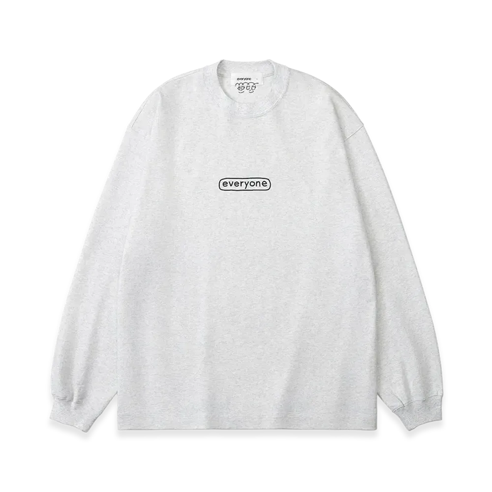 everyone J.30000 Sketchy Logo Long Sleeve Tee Shirt "Ash"
