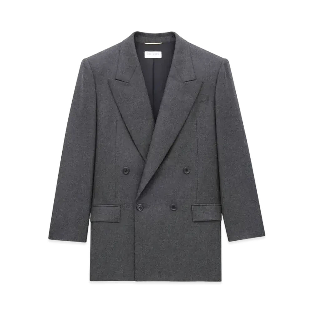 Saint Laurent Women's Jacket in Cashmere "Anthracite"