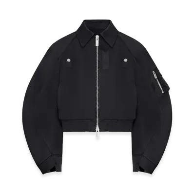 sacai Women's Cotton Chino x Nylon Twill Blouson "Black"