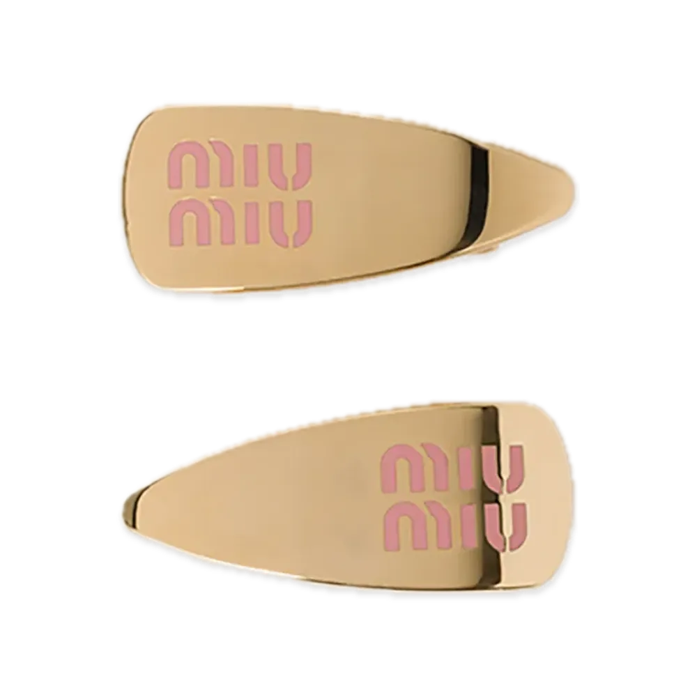 MIU MIU Enamel Metal Hair Clip "Orchid Pink"