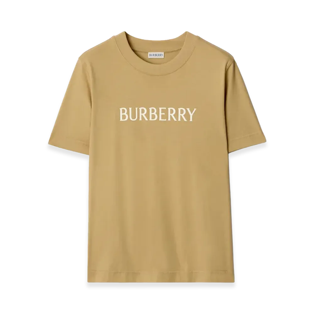 Burberry Women's Logo Cotton Tee "Flax Beige"