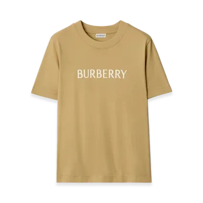 Burberry Women's Logo Cotton Tee "Flax Beige"