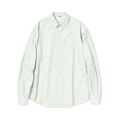 AURALEE WASHED FINX TWILL BIG SHIRTS "Dusty Pale Blue"