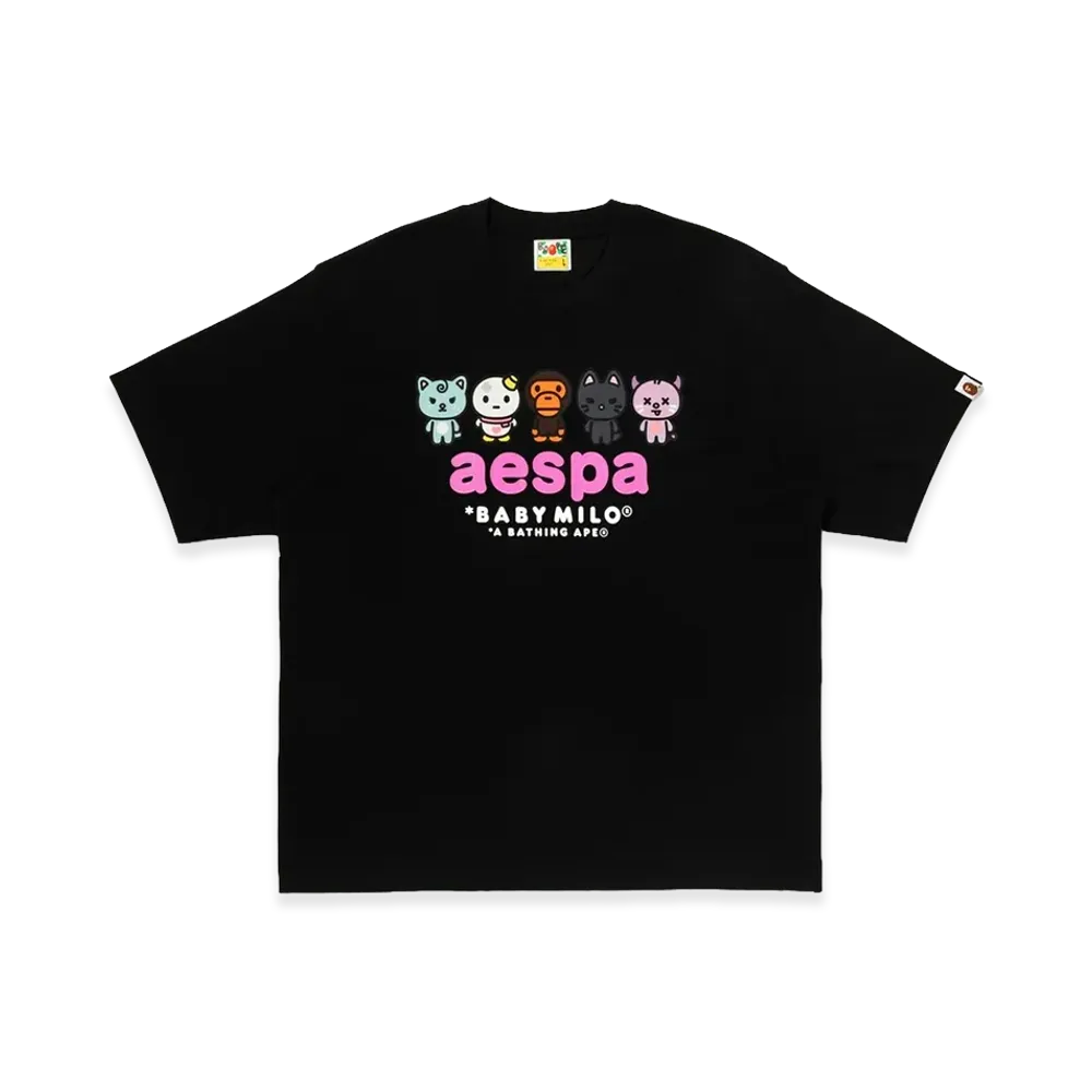 A BATHING APE x aespa Women's Baby Milo Tee "Black"