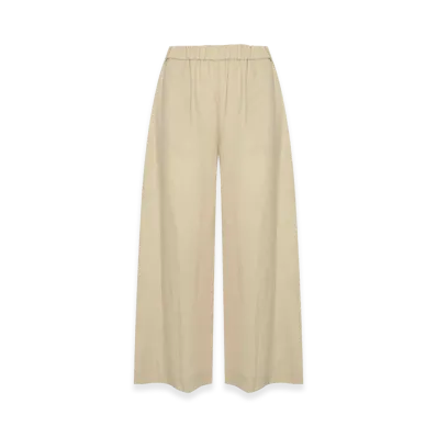 MM6 Maison Margiela Women's Mmlcanneti Trousers in Milk Linen "White"