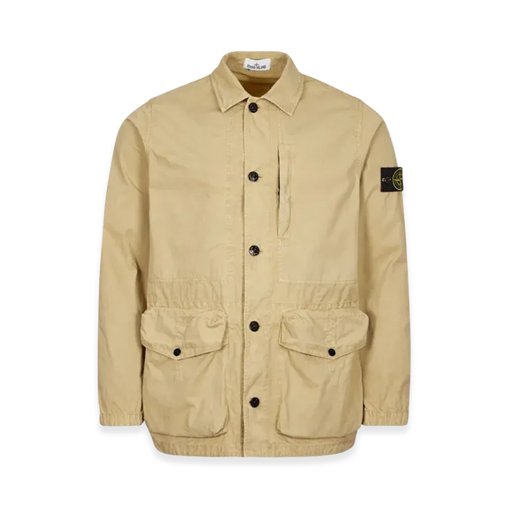 Stone Island 439WN Brushed Cotton Canvas Garment Dyed Old Effect Jacket - 22SS "Beige"