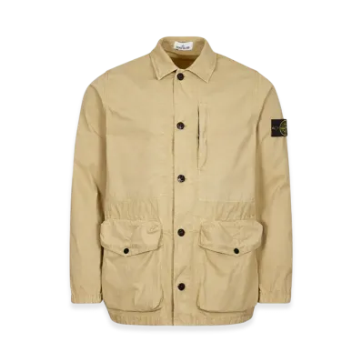 Stone Island 439WN Brushed Cotton Canvas Garment Dyed Old Effect Jacket - 22SS "Beige"