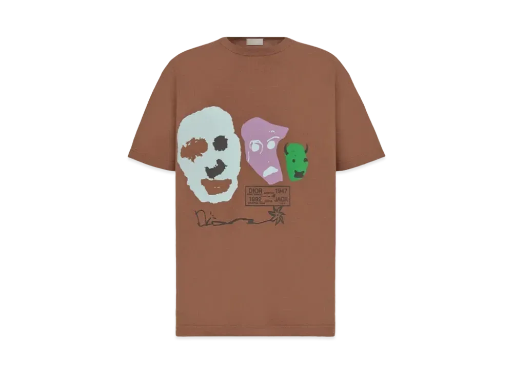 ディオール × カクタス ジャック オーバーサイズ Tシャツ "コーヒーブラウン" 283J641B0677_C788