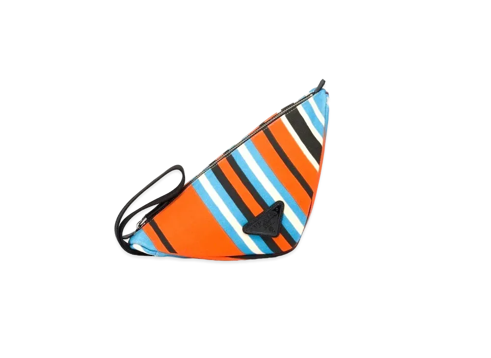 PRADA Print Canvas Triangle Pouch "Orange"