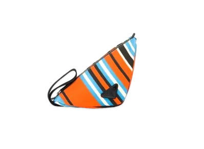 PRADA Print Canvas Triangle Pouch "Orange"