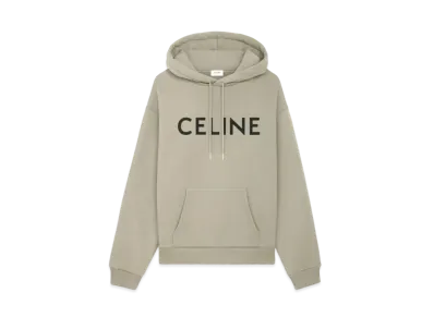 CELINE Hoodie In Cotton Fleece "Kaki/Black"