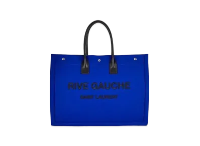 Saint Laurent Rive Gauche Tote Bag In Felt and Leather "Dirty Vintage Blue"