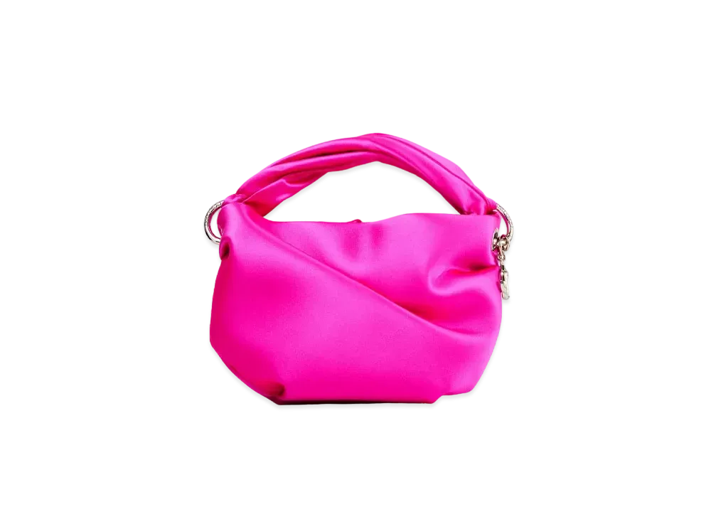 JIMMY CHOO BONNY Satin Bag With Twisted Handle "Fuchsia"