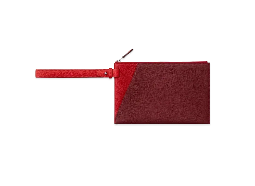 Hermes Clutch Bag Cabavertage 24 Color Block "Rouge"