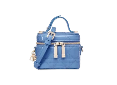 Dior Lady Dior Micro Vanity Canage Patent Calfskin "Blue"