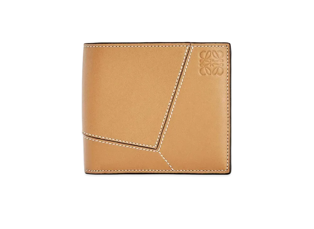 LOEWE Puzzle Stitches Bifold Coin Wallet In Smooth Calf "Light Caramel"