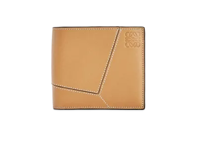 LOEWE Puzzle Stitches Bifold Coin Wallet In Smooth Calf "Light Caramel"