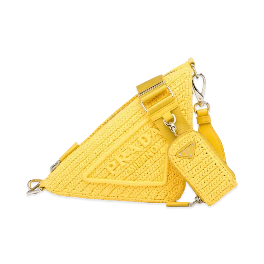 PRADA Prada Triangle Leather Shoulder Bag "Yellow"
