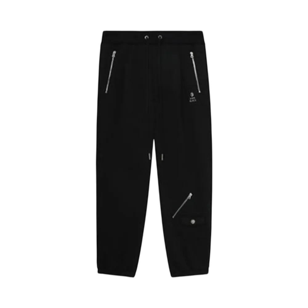 A BATHING APE Bape Black Rider Zip Sweat Pants "Black"