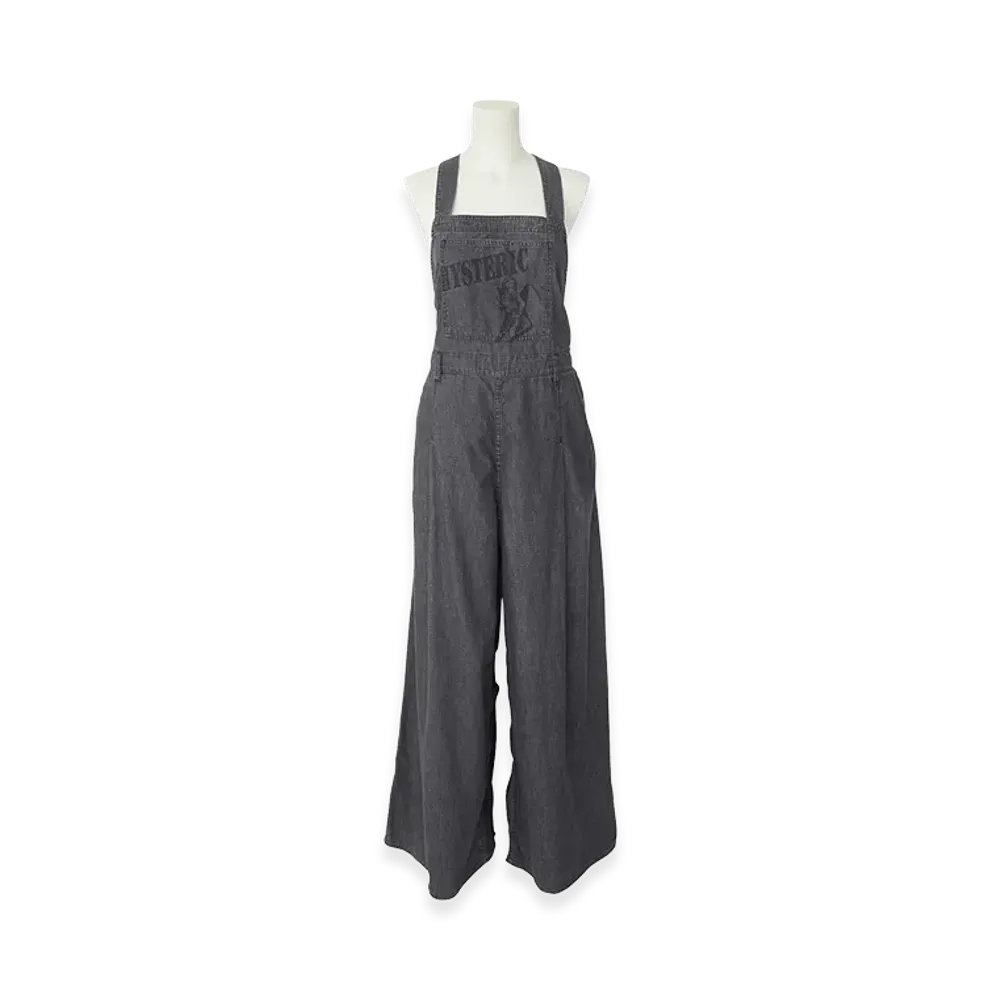 HYSTERIC GLAMOUR Women's Hysteric Glamour Guitar Girl Cotton Linen Denim Overalls "Black"