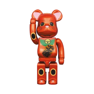 Bearbrick Maneki Neko Plum Gold Plating 400%