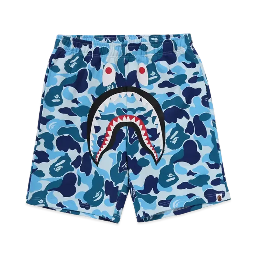 A BATHING APE ABC Camo Shark Sweat Shorts "Blue"