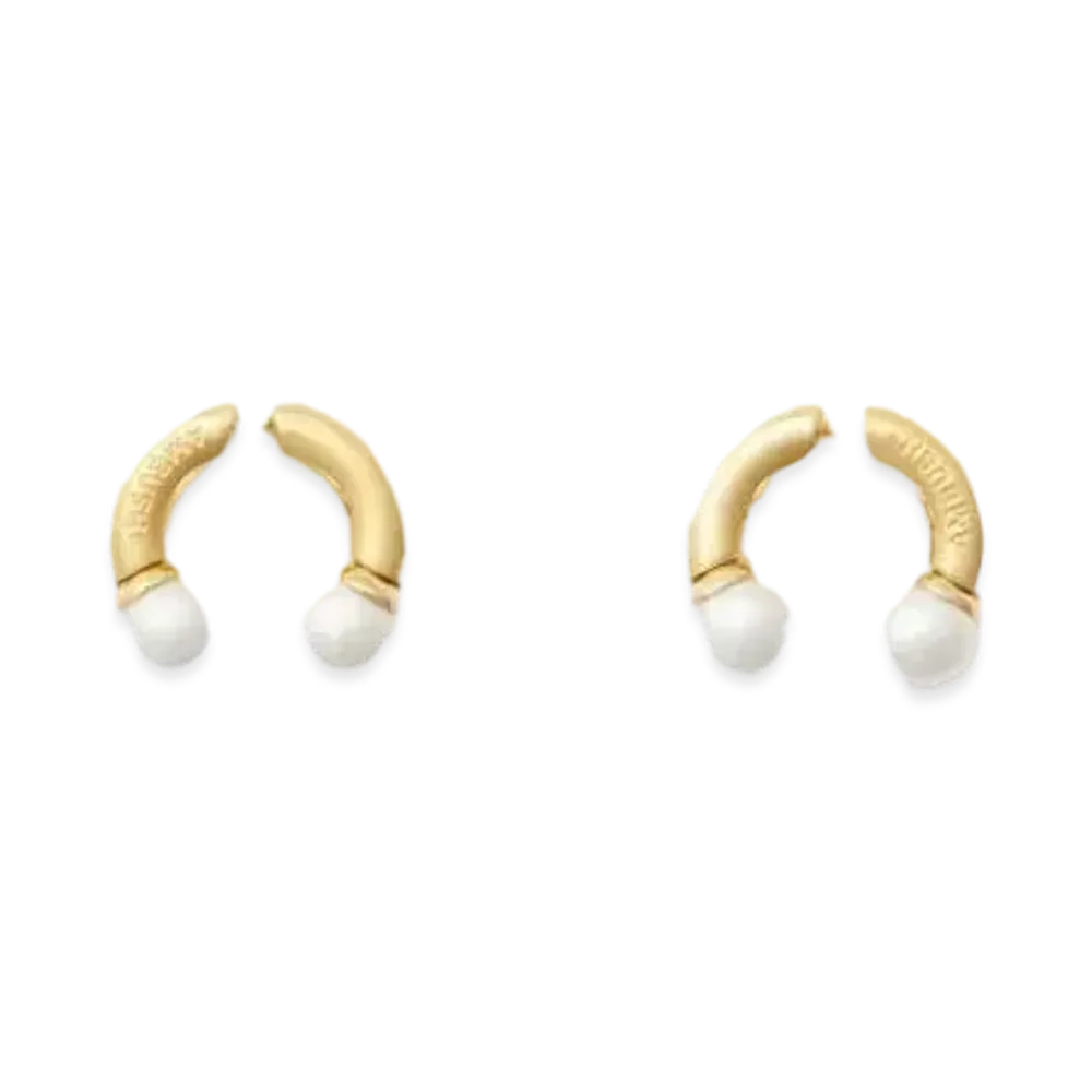 AMBUSH Barbell Earrings "Gold"