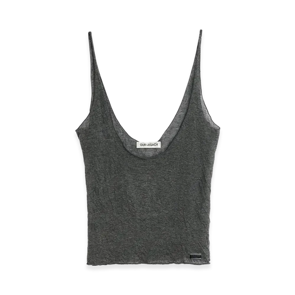 OUR LEGACY Women's Bathe Tank "Anthracite Crinkle Gauze"