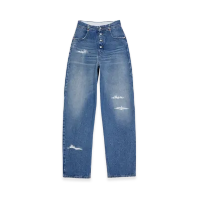 MM6 Maison Margiela Women's High Waist Jeans "Blue Stripes"