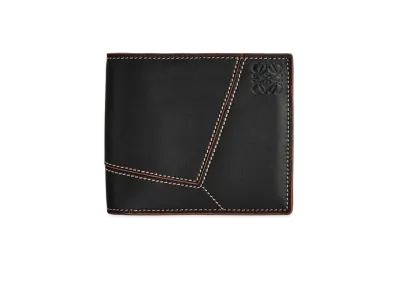 LOEWE Puzzle Stitches Bifold Wallet In Smooth Calfskin "Black"