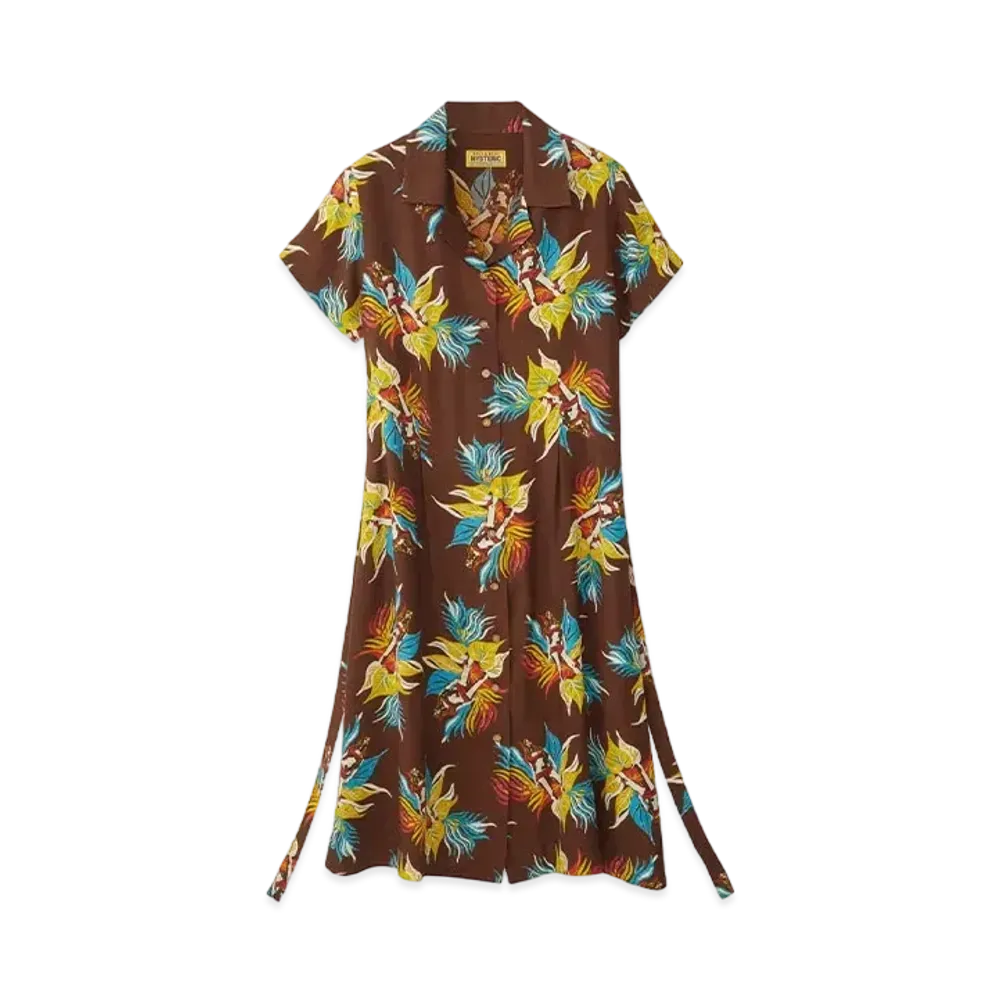 HYSTERIC GLAMOUR Tropic Ladyland Pattern Aloha One Piece "Brown"