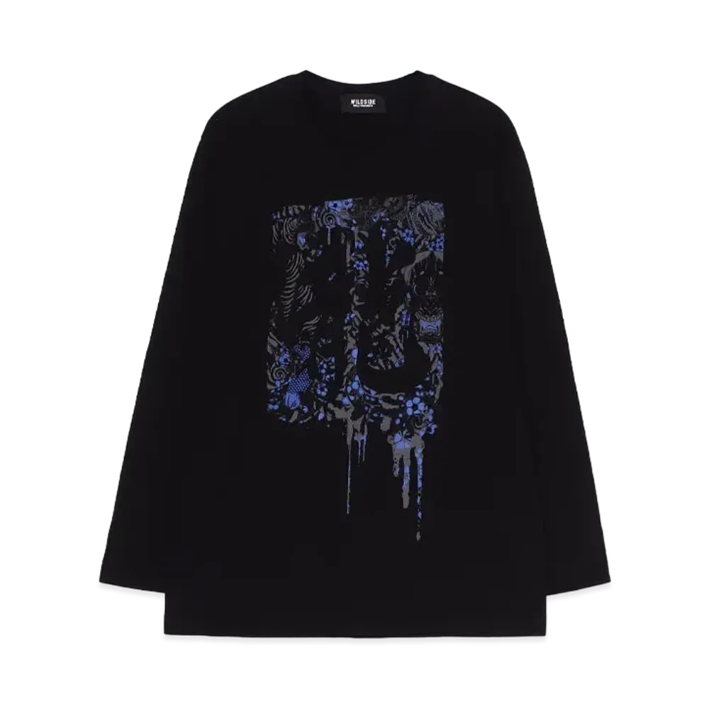 WILDSIDE Yohji Yamamoto x Ryu Ga Gotoku Studio Long Sleeve T-shirt (Blue) "Black"