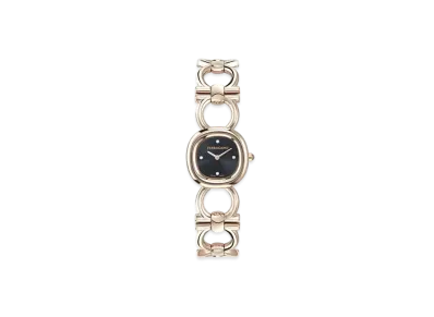 Salvatore Ferragamo Double Gancini Watch "IP Rose Gold/Black"
