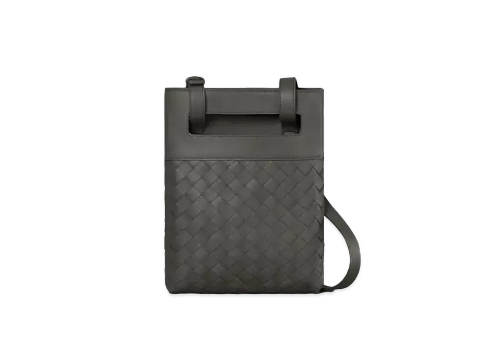 Bottega Veneta Intrecciato Calf Leather Shoulder Bag "Light Graphite"