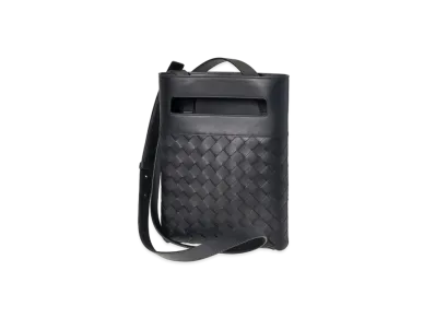 Bottega Veneta Intrecciato Calf Leather Shoulder Bag "Black"