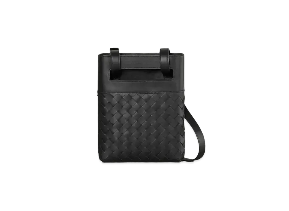 Bottega Veneta Intrecciato Calf Leather Shoulder Bag "Black"